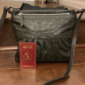 Celencee Ostrich Crossbody Bag